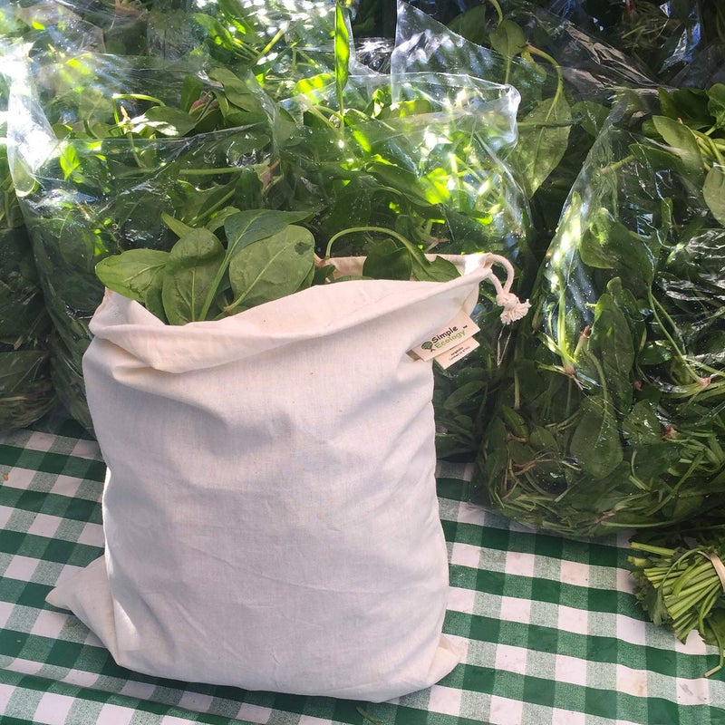 Simple Ecology Reusable Farmers Market Shopping 6 Bag Gift or Starter Set, Durable, Organic Cotton and Jute, Natural with Brown - Image 5